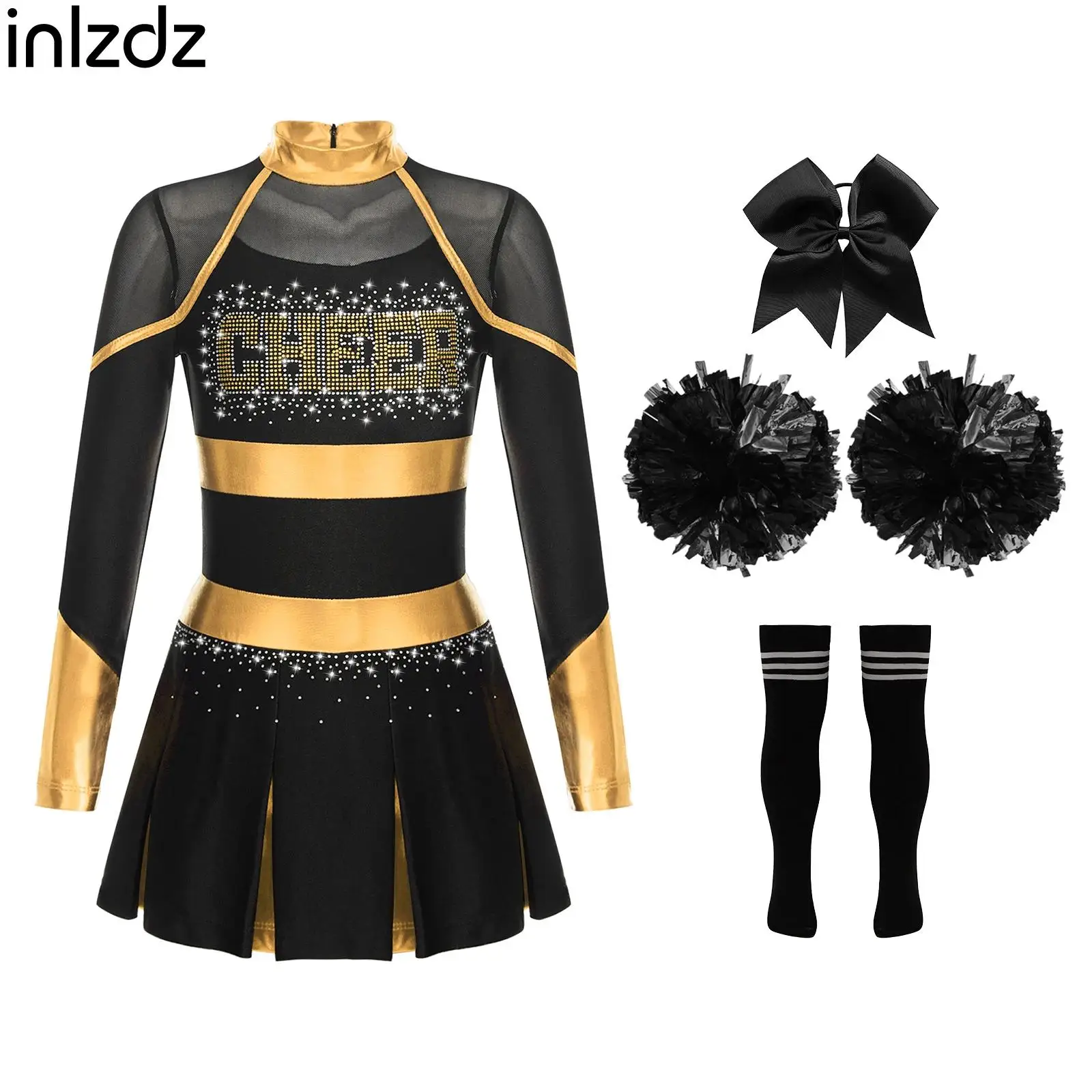 

Kids Girls Cheer Leader Costumes Cheerleading Uniforms Outfits Halloween Cosplay Party Costumes Performance Dance Outfits