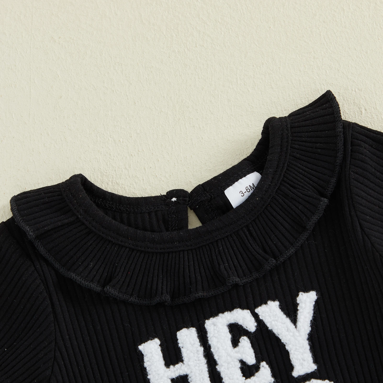 2Pcs Toddler Baby Girl Outfit Short Sleeve Crew Neck Halloween Themed Letters Embroidery Tops and Elastic Waist Shorts