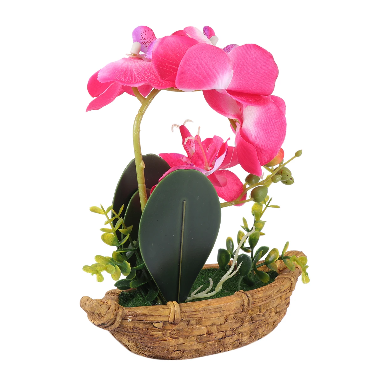 

Large Fake Orchid Bonsai Pot Artificial Flowerpot Decoration Home Office Balcony Garden Simulated Plant (Purple)