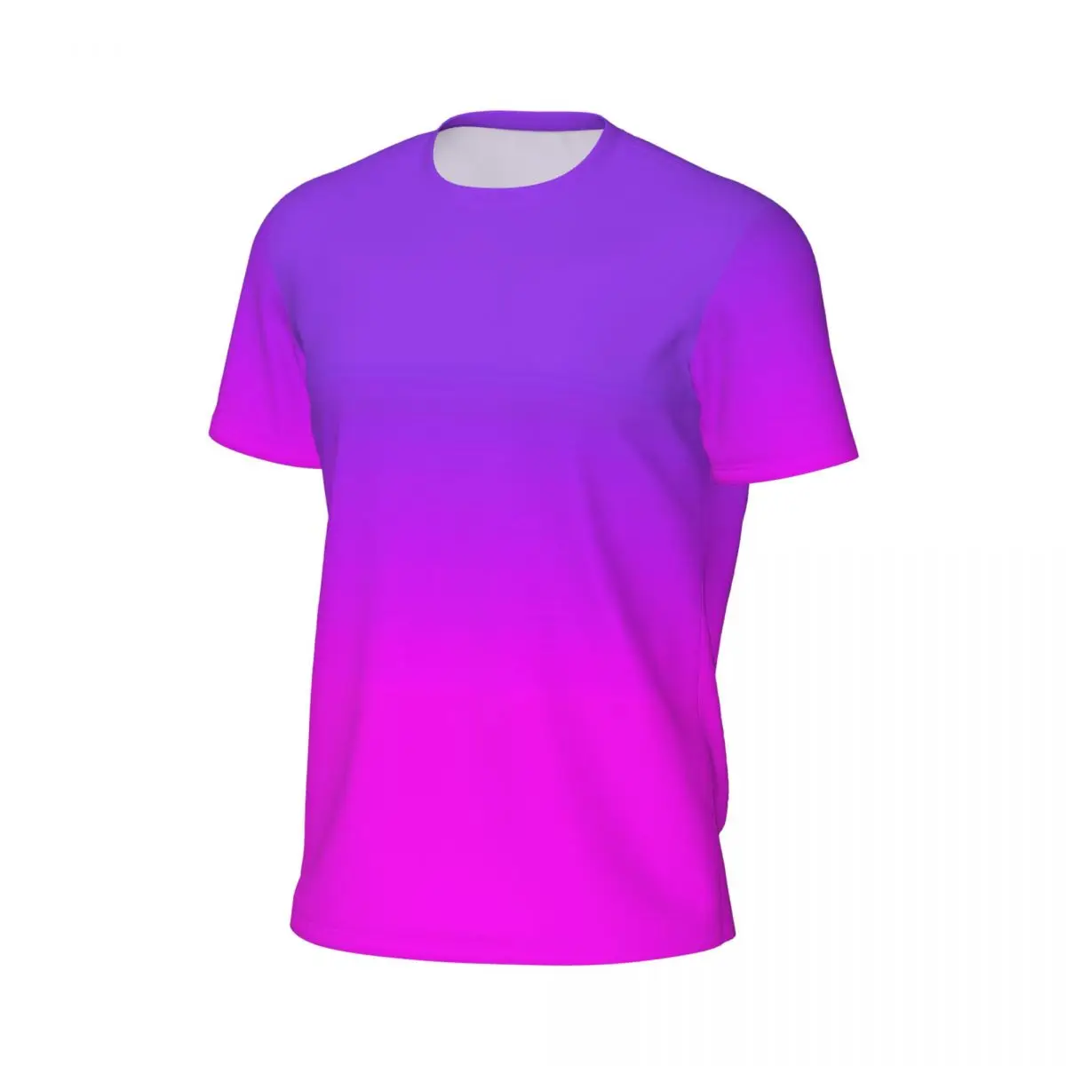 Gym T-Shirt For Mens Ombre Print T Shirts Fashion Neon Purple and Pink Summer Tees O Neck Streetwear Graphic Tops Gift