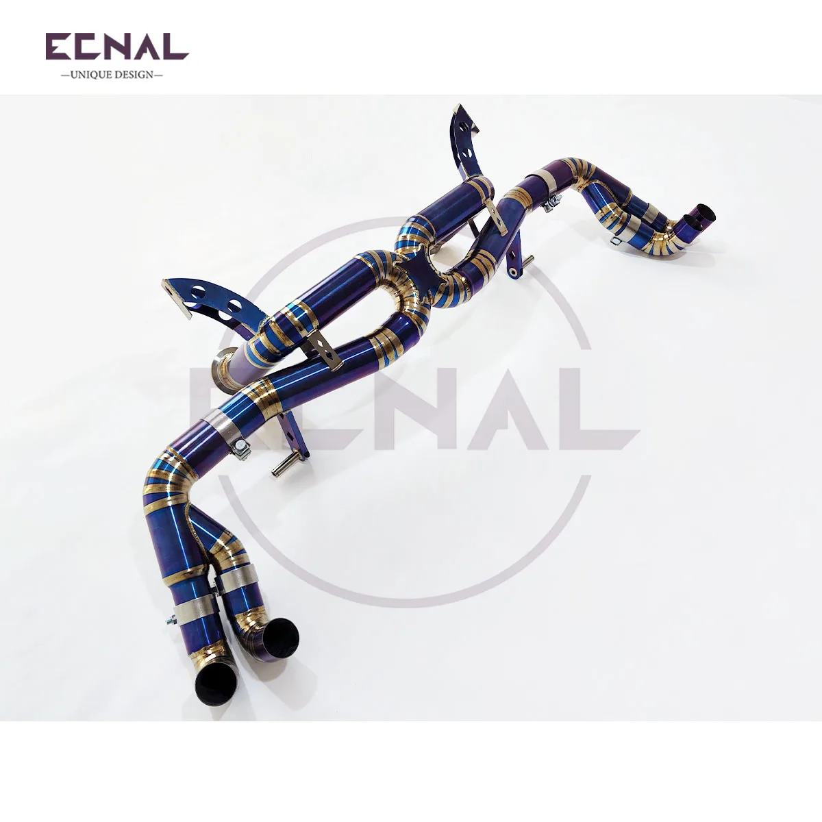 Ecnal Exhaust Axle-back without Valve for Lamborghini LP580 LP600 LP610 V10 5.2L 2014-2017 TC4 Titanium Alloy Sport Exhaust Pipe