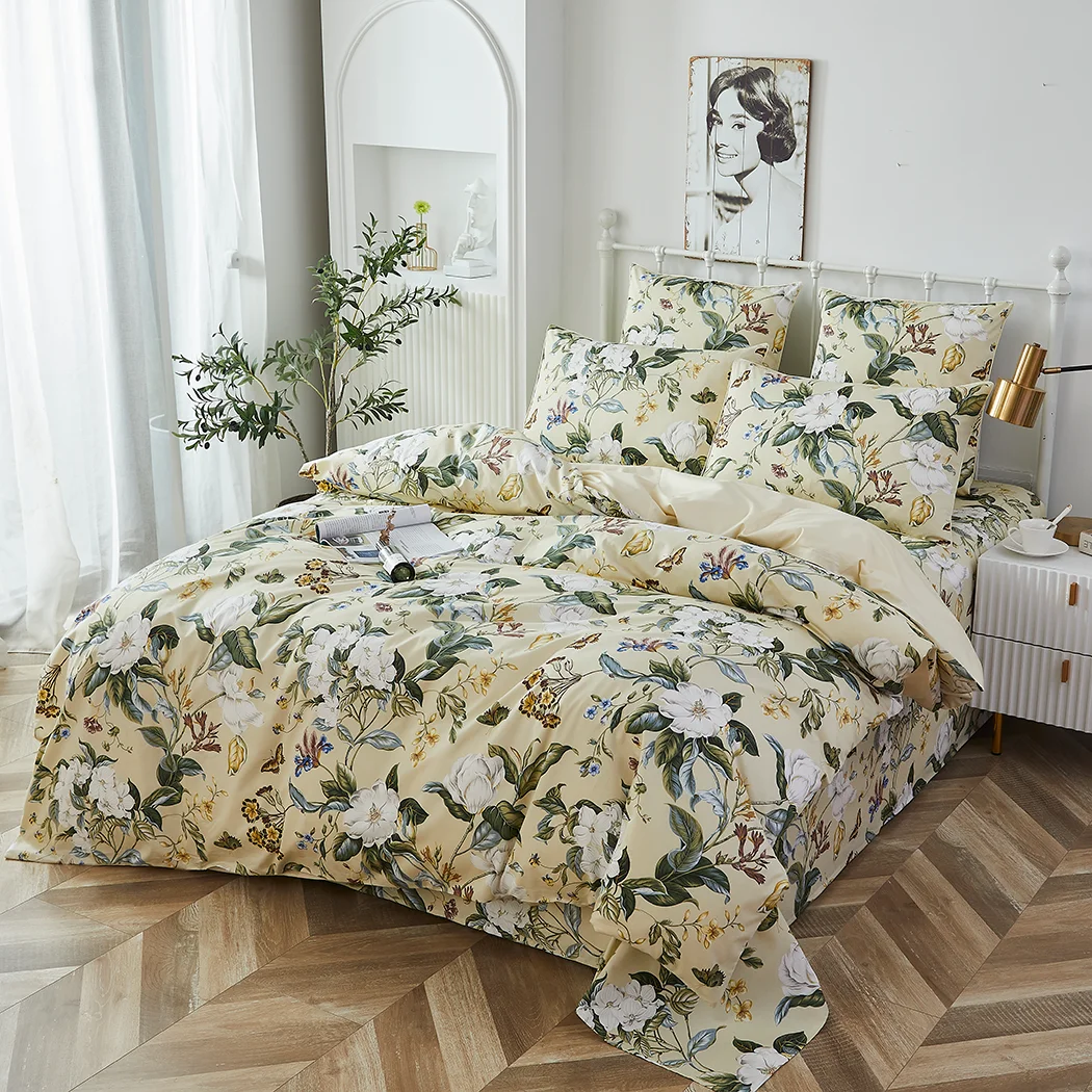 

3pcs 600 TC 100% Egyptian Cotton Duvet Cover Set (Without Core),Softta,Vintage,Flower Leaves,Damask Floral Boho,Skin-Friendly