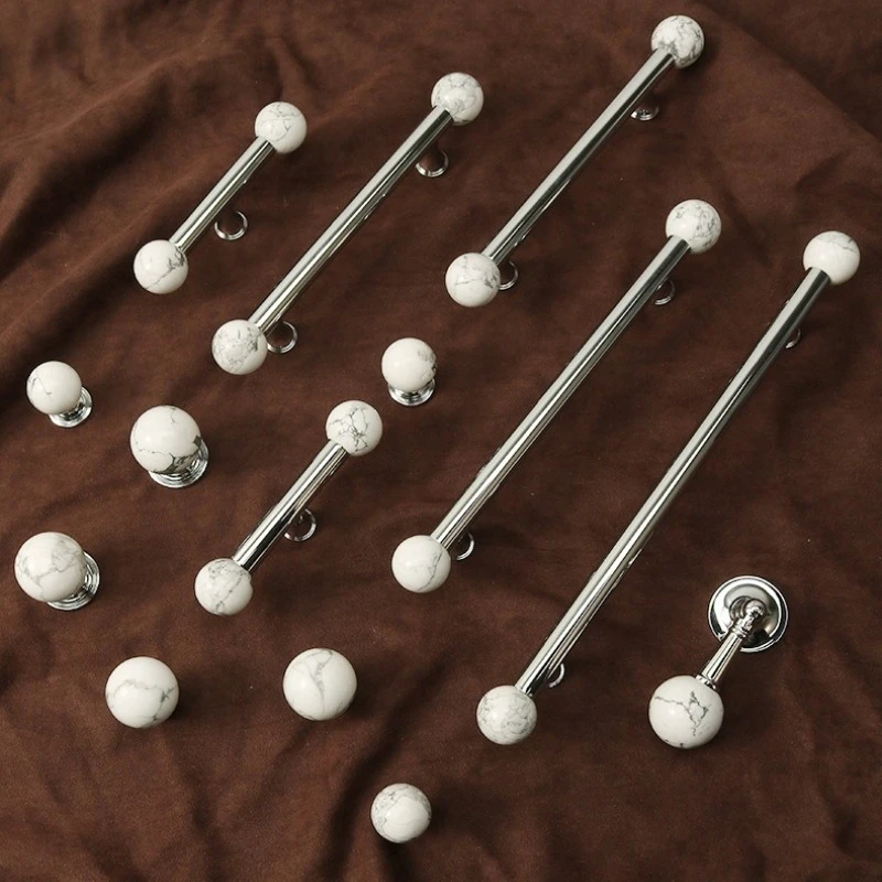 Schrankgriffe im französischen Stil, Marmor-Schrankknöpfe, Möbelbeschläge, luxuriöse Schubladengriffe, Küchenzubehör – Detail 4