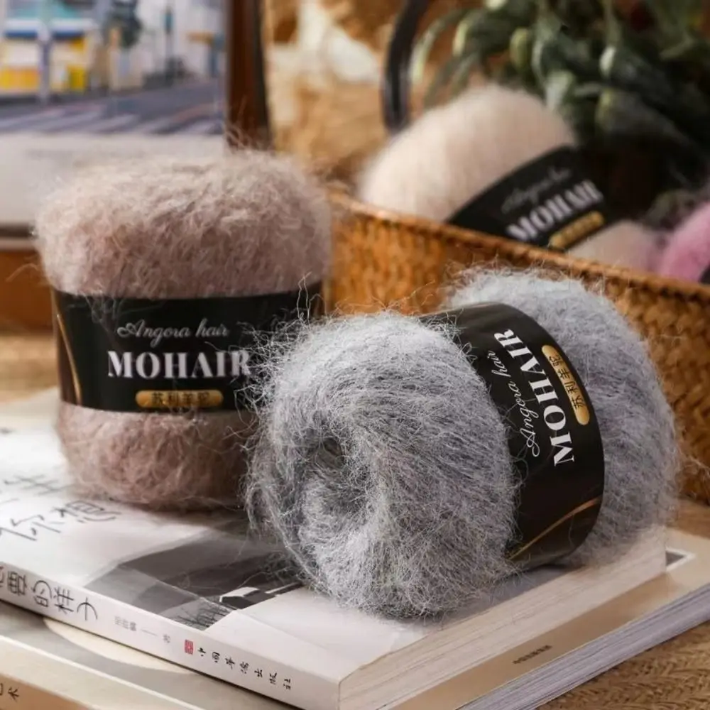 Comfortable Thread Cotton Blended Alpaca Mohair Yarn Long Haired Handmade Hand-Knitted Yarn Soft Fluffy Knitting Yarn Knitting