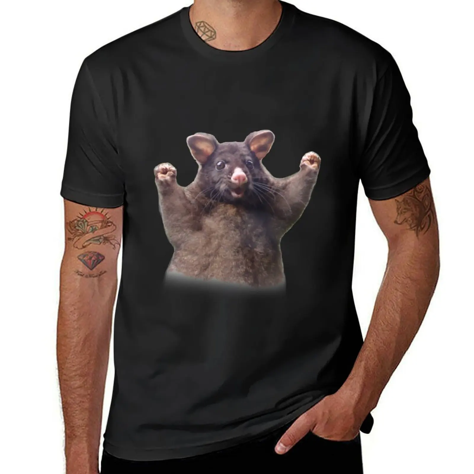 wahoo rat - positive possum meme T-Shirt sweat heavyweights vintage men graphic t shirts