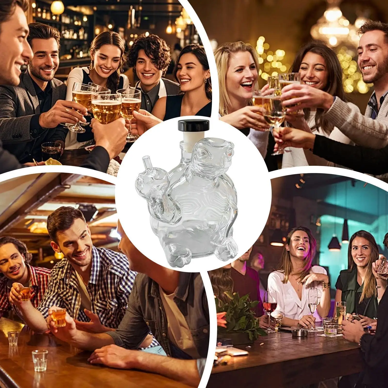 Decantador de Licor Reutilizable de Vidrio con Forma de Tortuga, Decoración para el Hogar, Decantador de Alcohol con Forma de Tortuga, Botella de Whisky para Hombre, Hermano, Papá, Cumpleaños