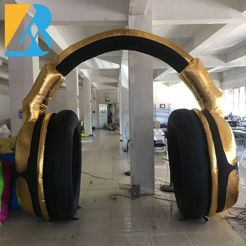 Bespoke Event Supply Giant Inflatable Headphone Archway Gate for Stage Decor Toys