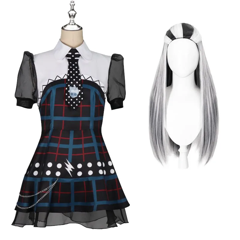 Halloween Frankie Stein Cosplay Kleid Perücken Monster Anime Schule Frankies Kostüme Karneval Party Comic-con Damen Dressing Up