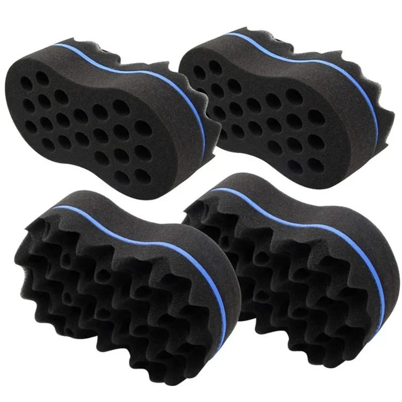 

Curly Hair Styling Sponge Brush Double Sided Sponge Brushes Multi-holes Side Braid Twist Hair Curl Wave hair brush for Afico