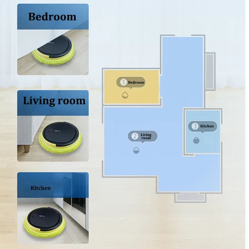 ALEE-Robot limpiador para el hogar, máquina limpiadora de fregado en seco y húmedo, tanque de agua de 2024 mL, 300 mAh, 4000 minutos, 230