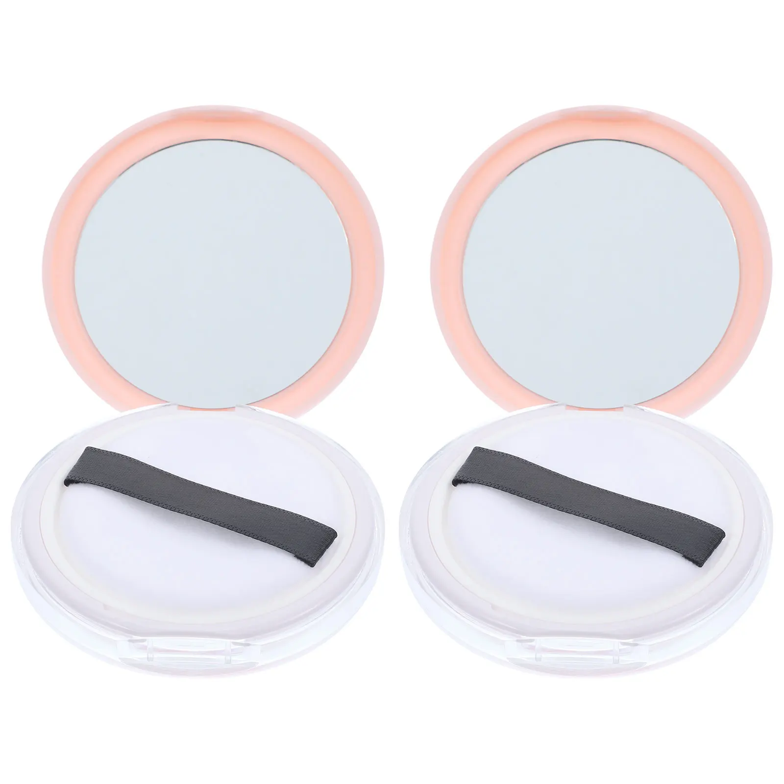 

2Pcs Pink Empty Loose Powder Boxes with Puff Reusable Travel Containers Portable Compact Case for Powder Storage