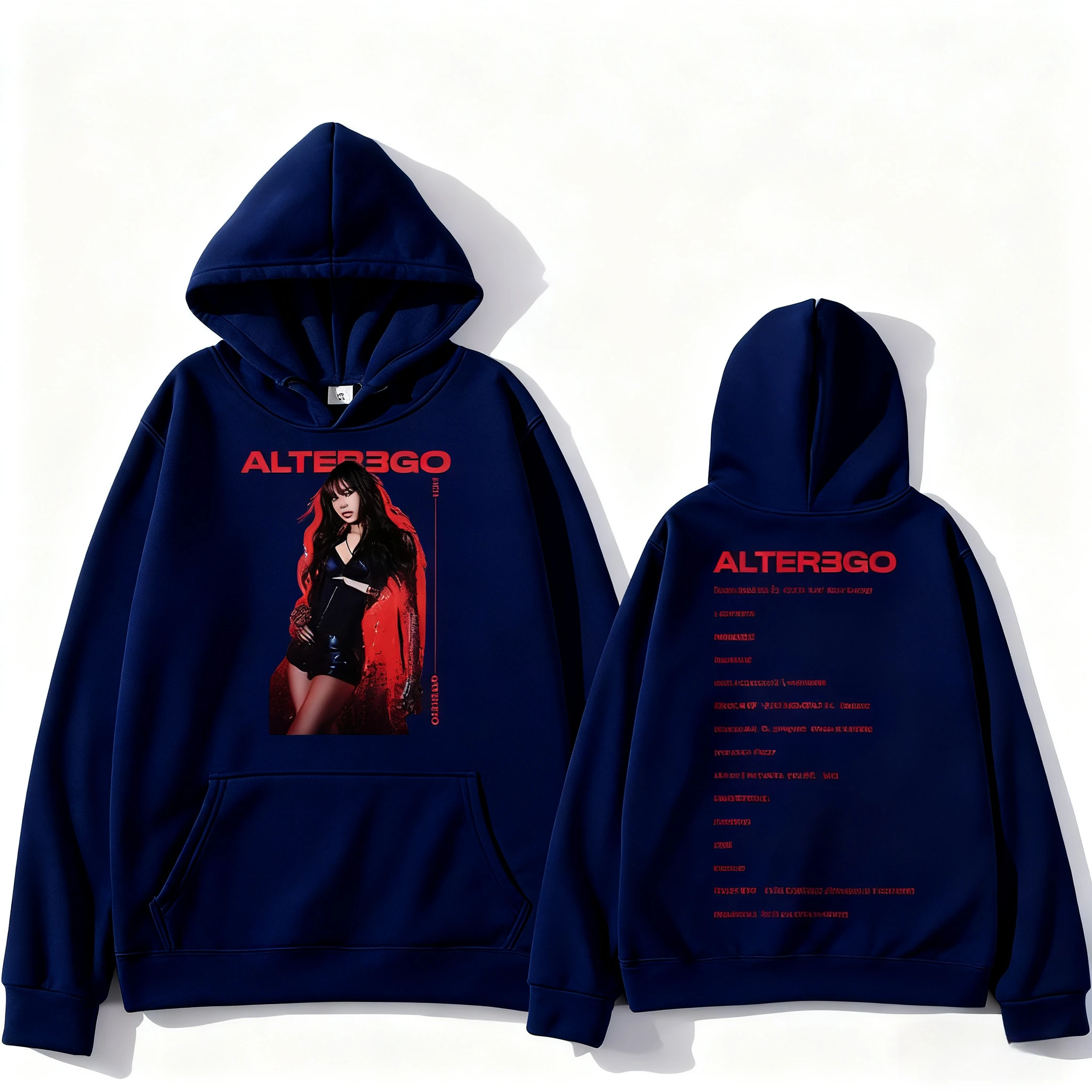 LISA Alter Ego Hoodies Kpop LISA ملابس جديدة للنساء والرجال موضة الجرونج الجمالية البلوز عادية Y2K الخريف الشتاء البلوفرات #2