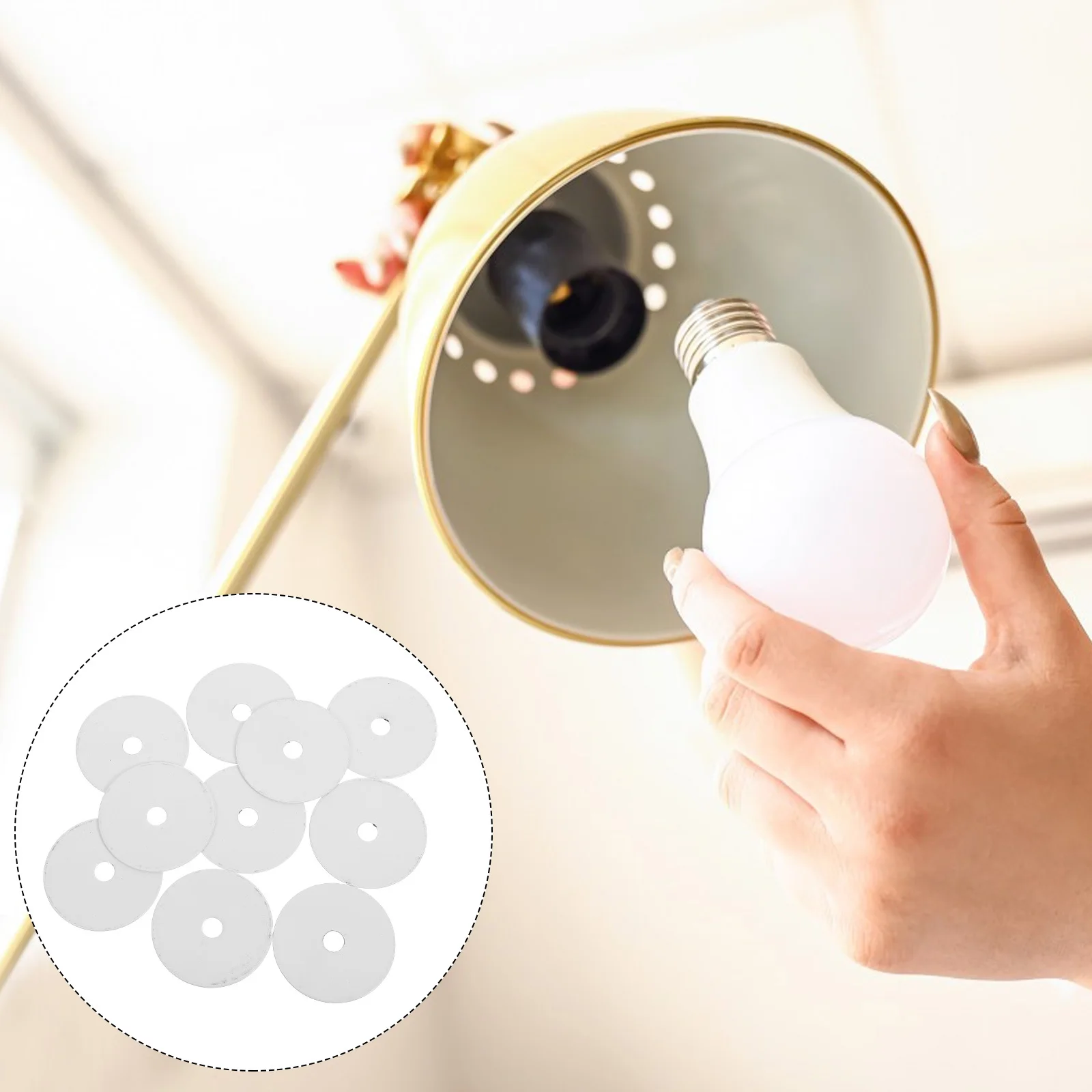 

10Pcs Metal Lamp Parts for Rewiring Repair Modern Traditional Settings Stable Durable Light Socket Shade Discs Table Lamp