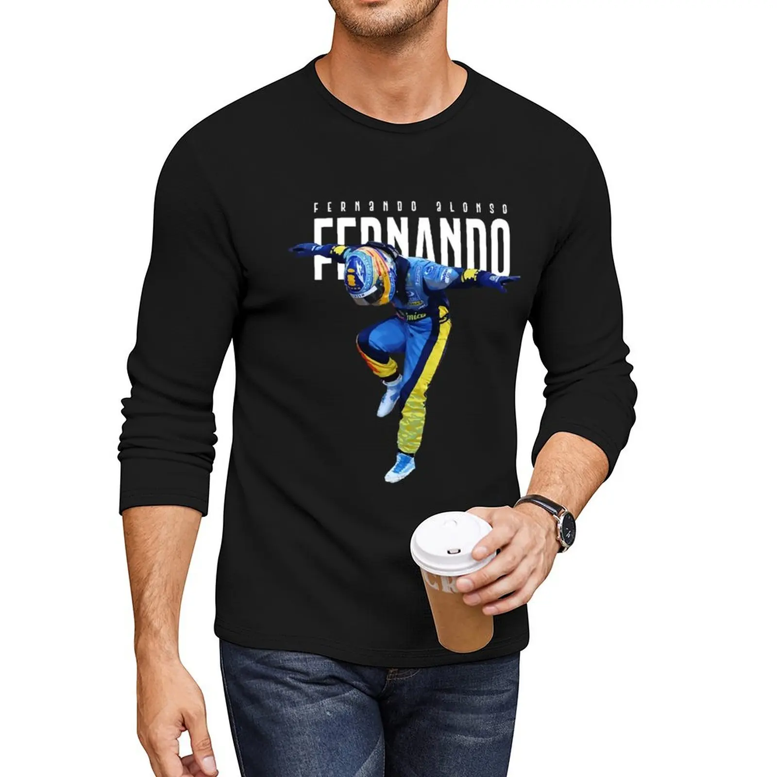 

Fernando driver Alonso dance Long T-Shirt sweat shirts Tee shirt tshirts for men