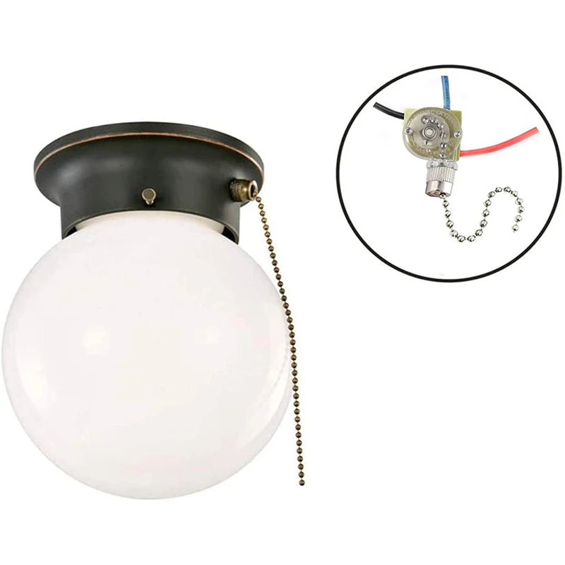 4Pcs 3-Wire Beads Chain Wall Light Fan Ceiling Switch Pull Cord String Set For Light Universal Ceiling Fan Wall Light