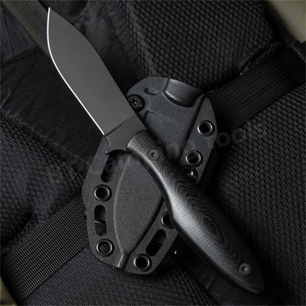 

BLACK High Quality Black Straight Knife Outdoor Camping Barbecue Rock Climbing Survival Rust Resistant Solid Mountain Climbing