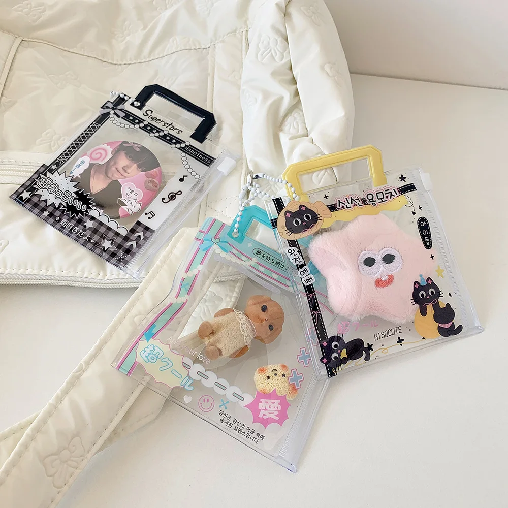 Mini Polaroid Card Protector Sleeve Hanging Doll Organizer for Kpop Candy Accessory Storage Cute Storage Pouch Protector Display