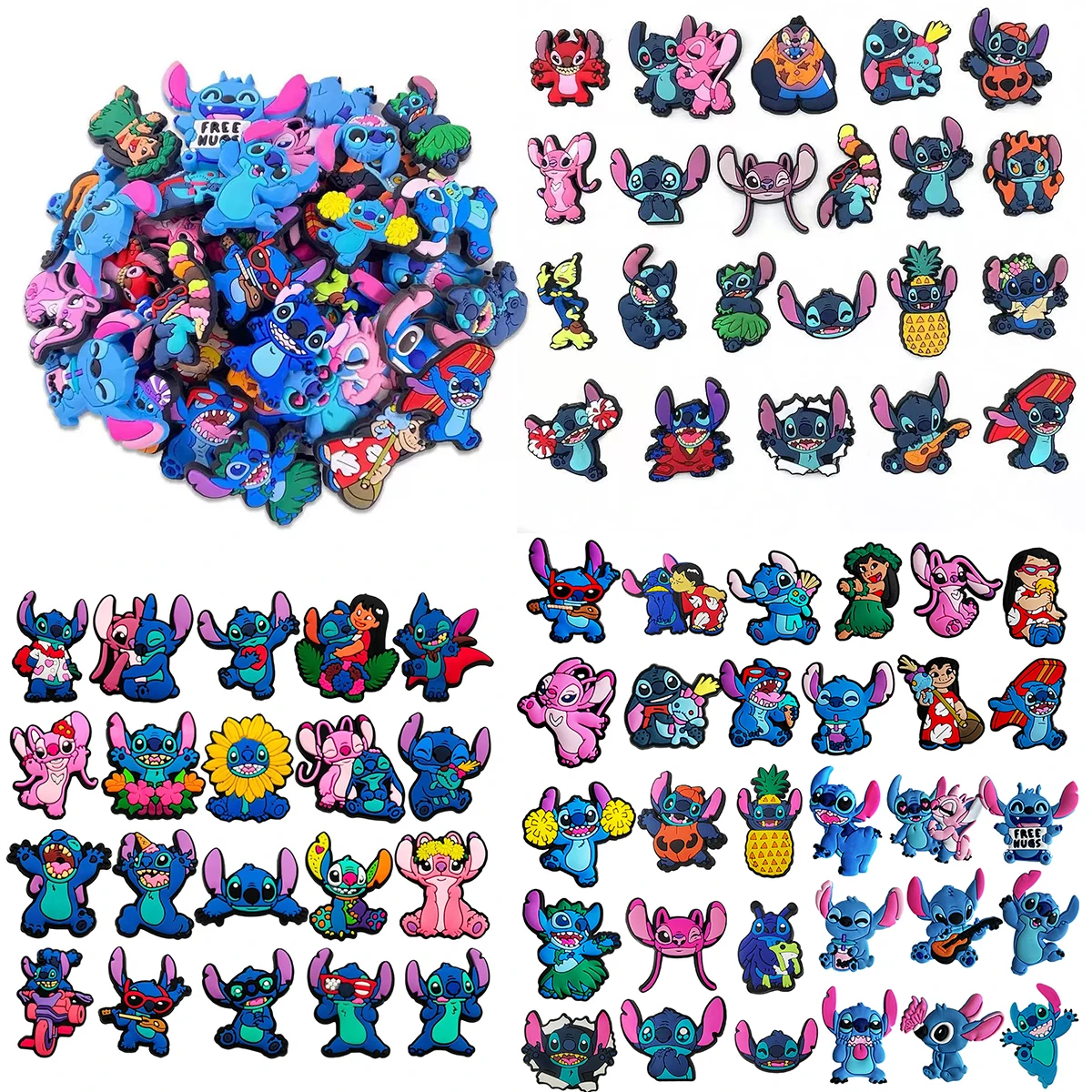 MESUCA 20-200pcs Mixing Popular Cartoons Shoe Charms For Sandals, Shoe Decoration Accessories Shoe Pins Great Gift For Men Women
