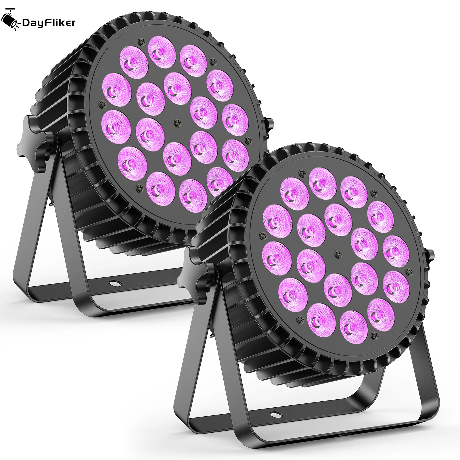 

Yiflamefly 2Pcs 108W UV+RGB LED Par DMX Stage Effect Light Stage Light DJ Light Par Light for DJ Bars Birthday Parties Clubs