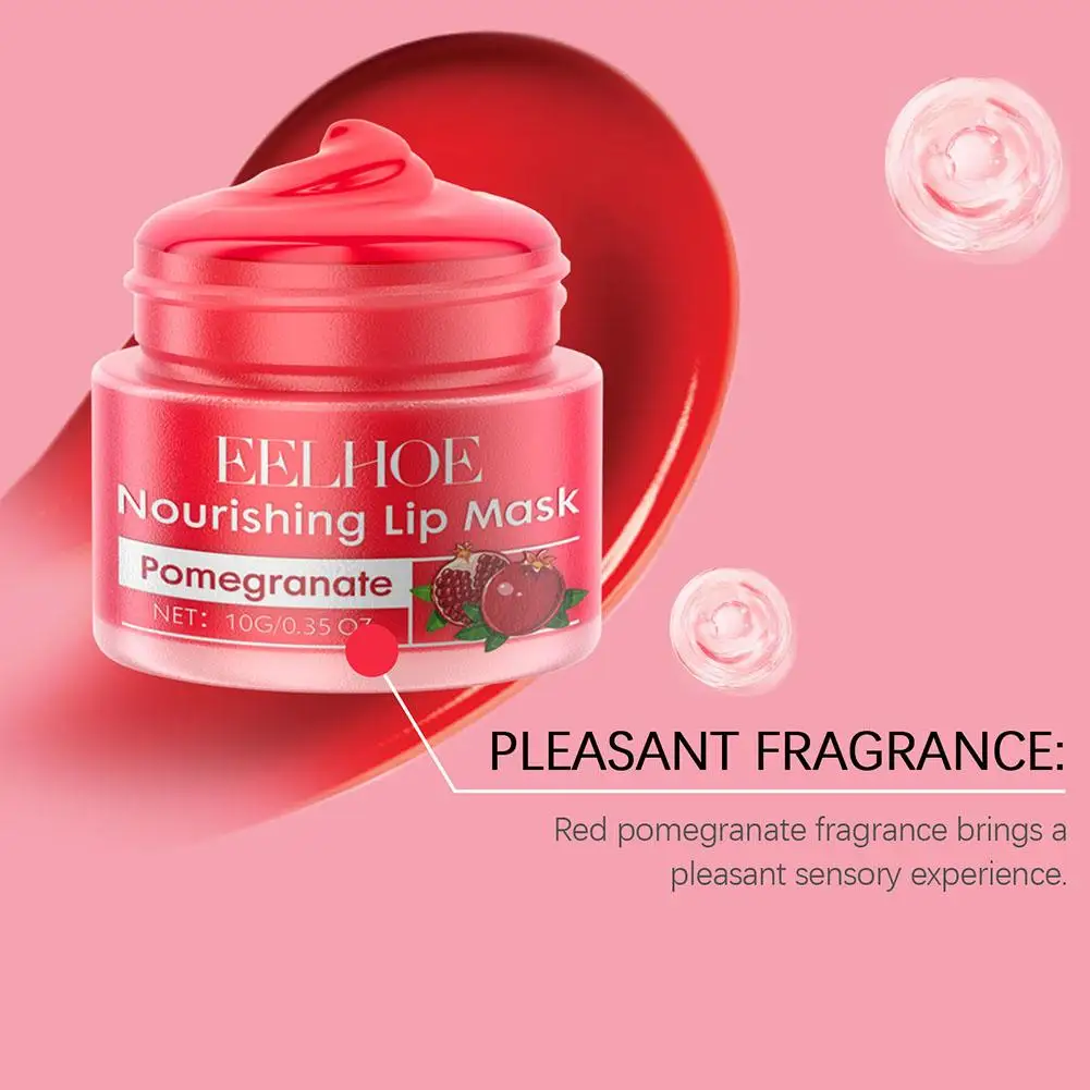 Red Pomegranate Lip Mask For Women Hydrating Lip Balm Moisture Lip Gloss Sheer Coverage Long Lasting Night Treatments Lip Cream