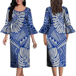 Summer Long Dress Polynesian Custom Women's Dress With Ruffled Cuffs Fluffy Design Slim Dress Banquet High-Quality Dress