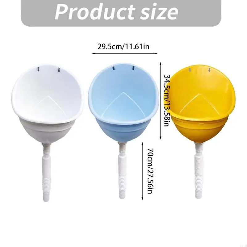 Wall Mounted Toddler Urinal Plastic Bathroom Training Fixture with Drain Hose and Inner Deflector for Daily Home Use M4YD