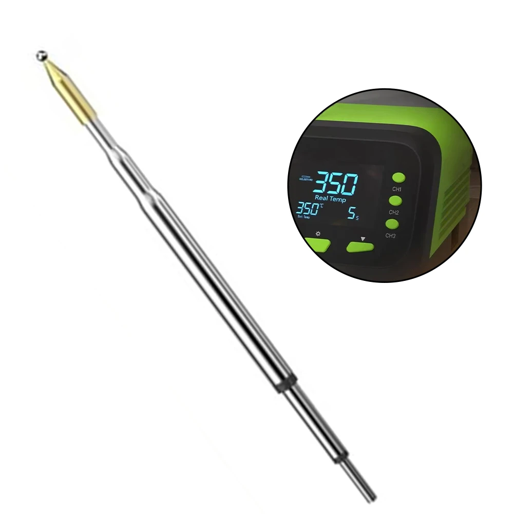 Stable-Contact Soldering Iron Tip with Spherical Design and Gold Finish for Repeatable For SMD and IC For Repair Outcomes