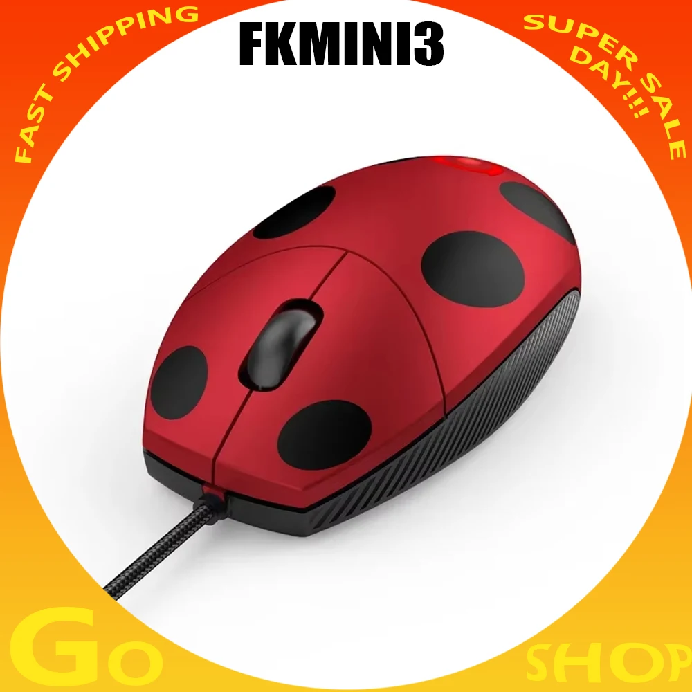 New COMMATECH FKMINI3 Wired Gaming Mouse CF/RTS Lightweight Two Handed Use Gaming Mouse Laptop PC Gamer Accessories Man Gifts