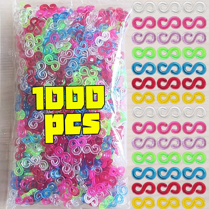 100/100 Uds S Clips banda de goma gancho de bloqueo para amuleto telar Gummies pulsera elástica Fefillb Diy joyería suministros Accesorios