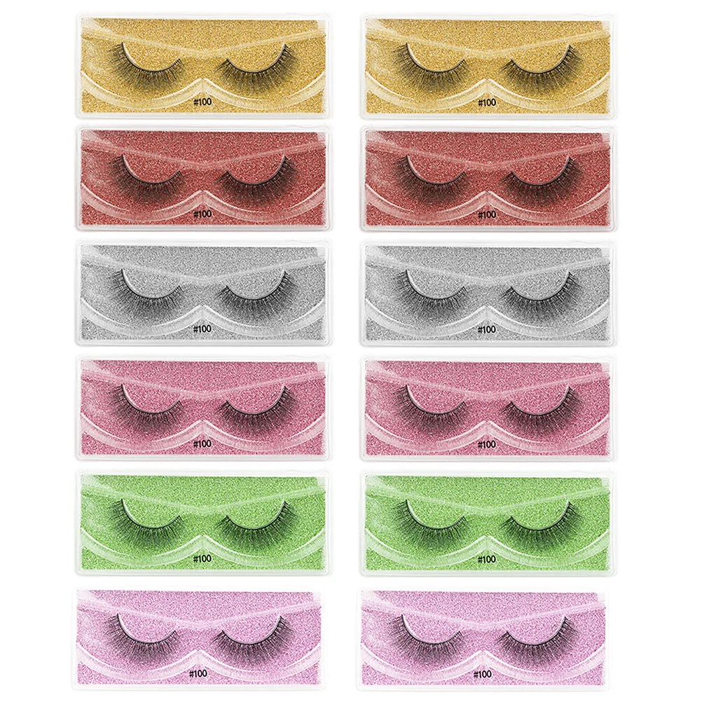 

12Pairs Fake Eyelash Kit Natural False Lashes Soft Lightweight Makeup Eyelashes for Daily Party Use Fake Eyelash