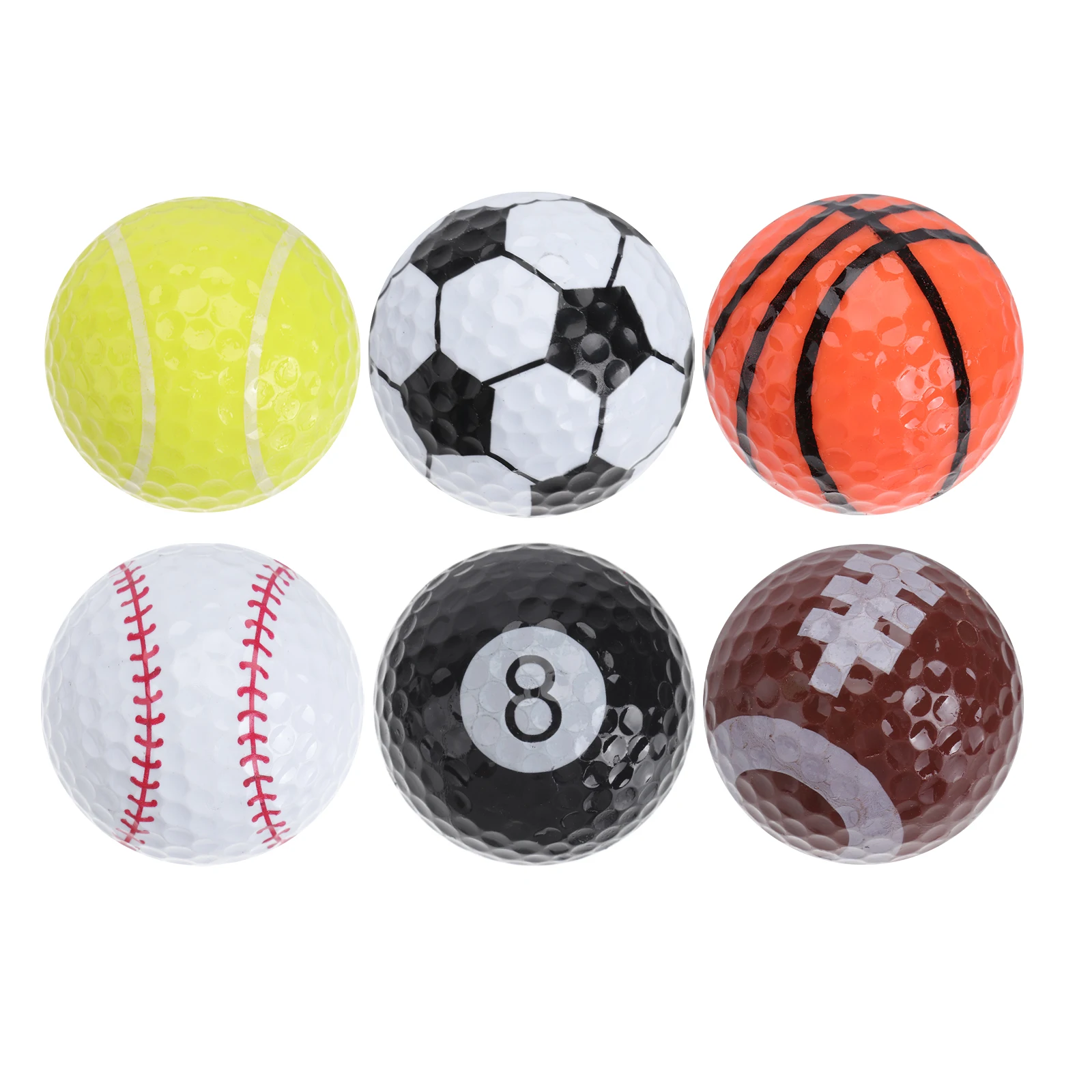 

6pcs Golf Practice Balls Lightweight Compact Bright Colors Assorted Training for Beginners Sports Golf Putting Balls