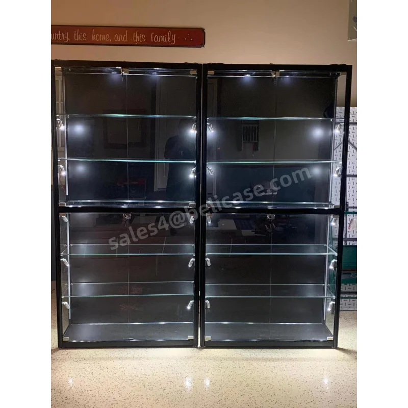 Vitrine multifonction avec étagères réglables, vitrine entièrement commerciale, verre du Guatemala, vitrine LED, personnalisée