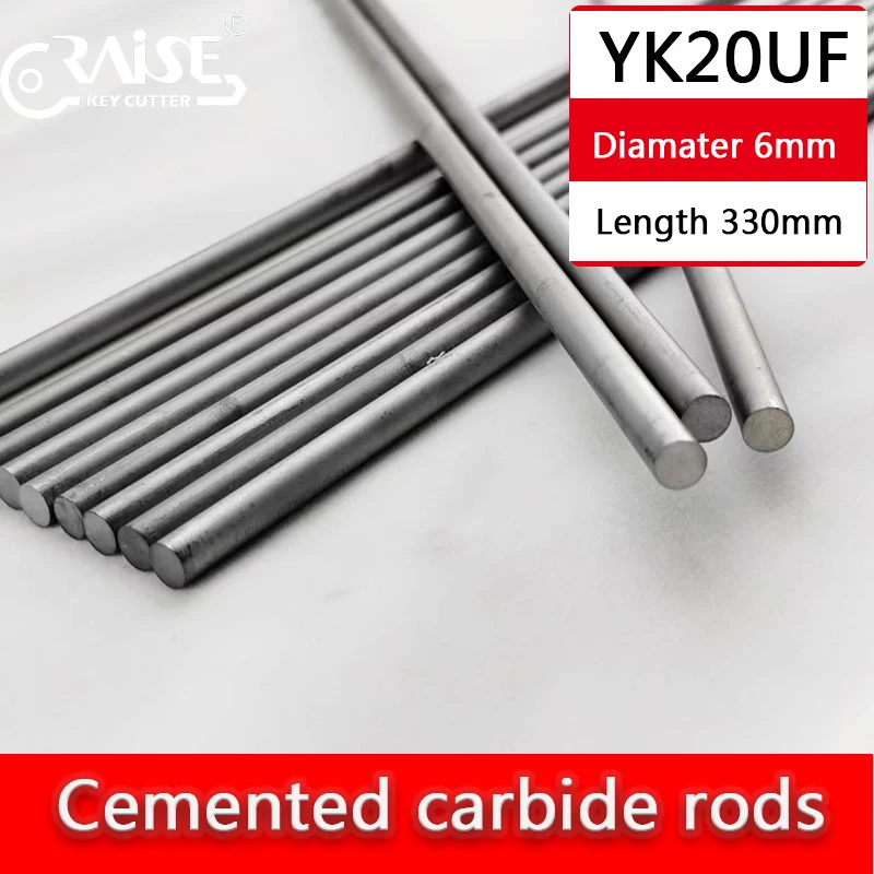 

Твердосплавный пруток YK20UF, диаметр 6 мм, длина 330 мм, износостойкий и высокопрочный твердосплавный круглый пруток