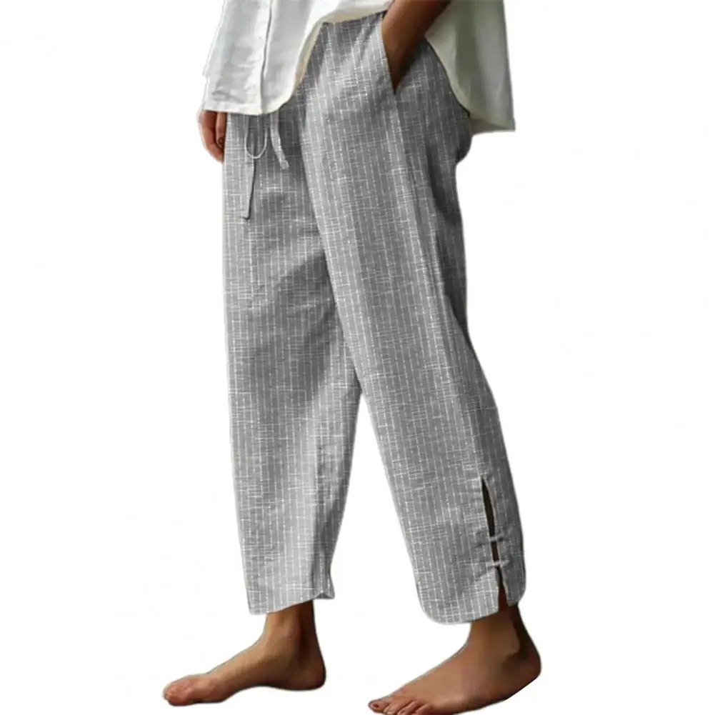 Pantaloni Casual larghi a vita media da donna pantaloni Harem a gamba larga da donna alla moda con tasche per la primavera estate comodi per il Casual