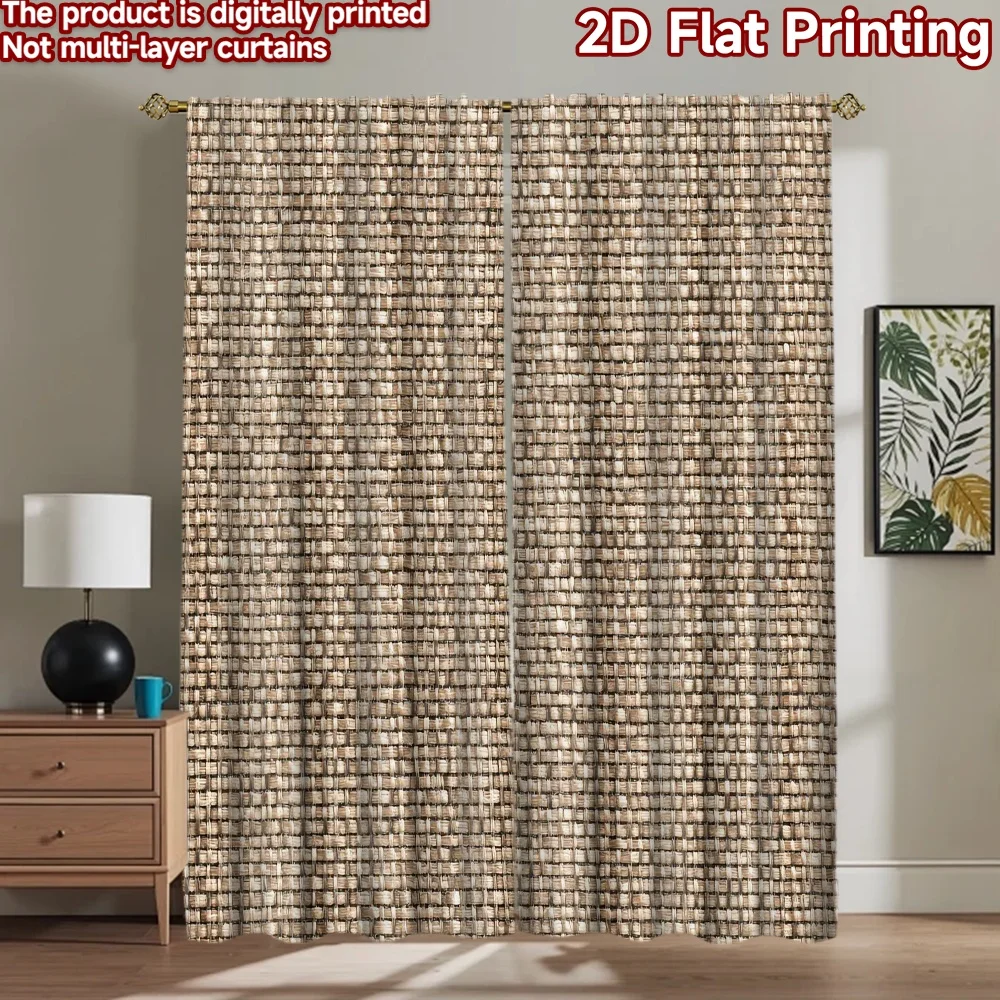 

1pc 2D flat Photography Backdrop Popular Photography Scene Banner Brown Woven Grid 100% Polyester Birthday Party Perfect for
