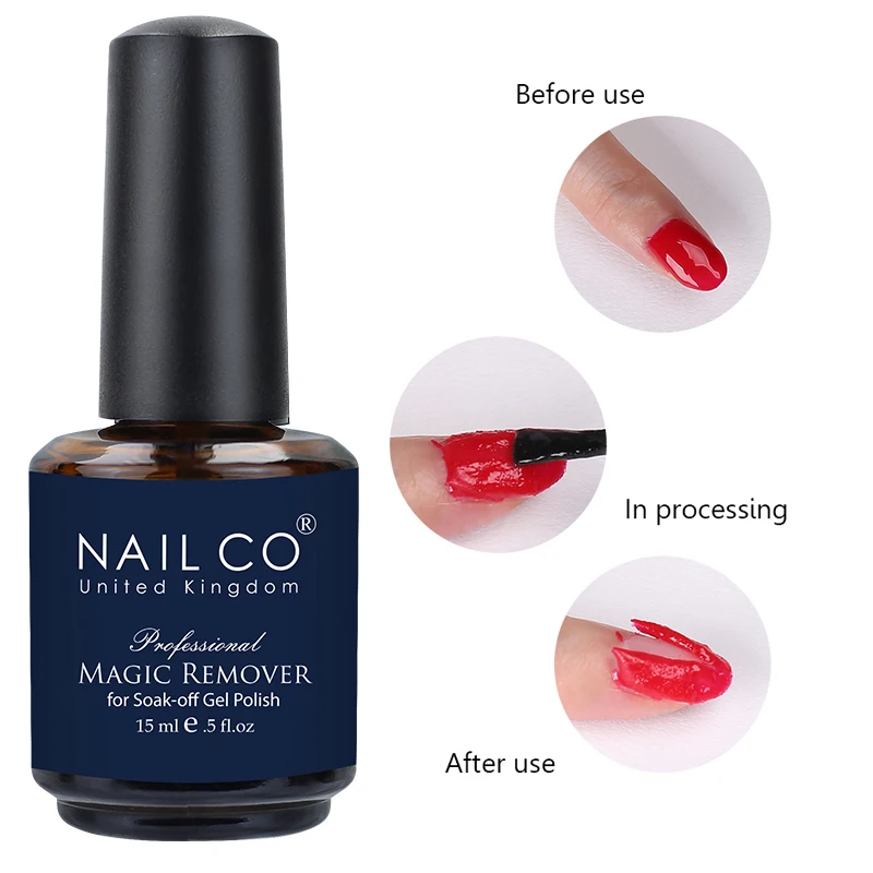 NAILCO 15ml Hema TPO Free Top Base Coat Set Gel Nail Primer Soak Off UV Gel Nail Art Varnish Nail Remover Gel Kit Mattt Top Coat