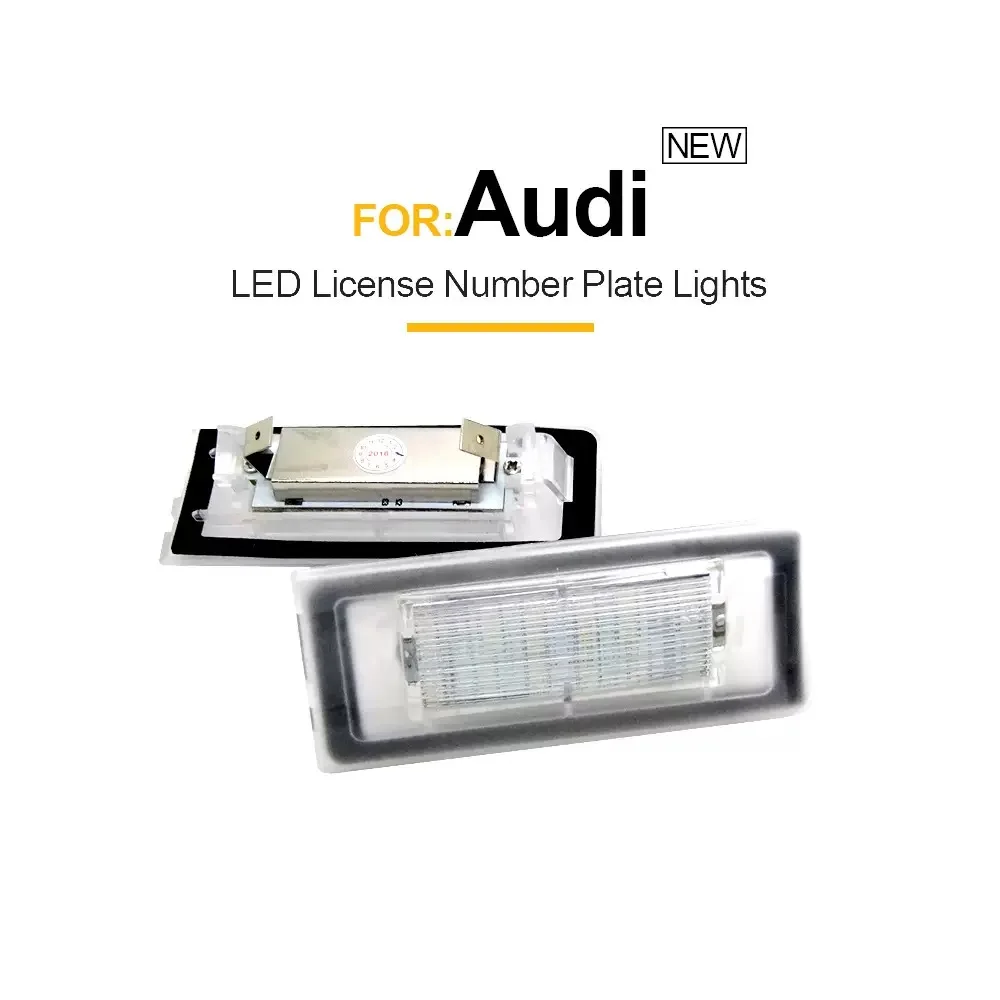 

For Audi A6 C5 B4 Avant Wagon 1997-2005 Audi RS6 RS6 Plus 2003-2005 2pcs White Led License Plate Lights Car-Styling Number Lamps