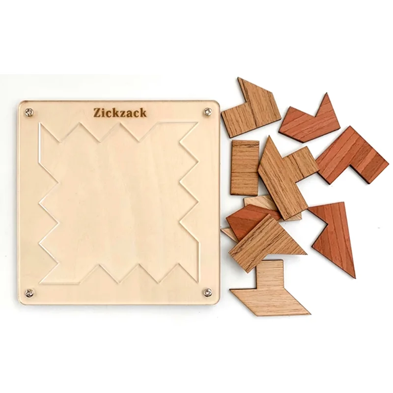 성인을 위한 도전적인 나무 논리 마음 두뇌 티저 Tangram 퍼즐 게임