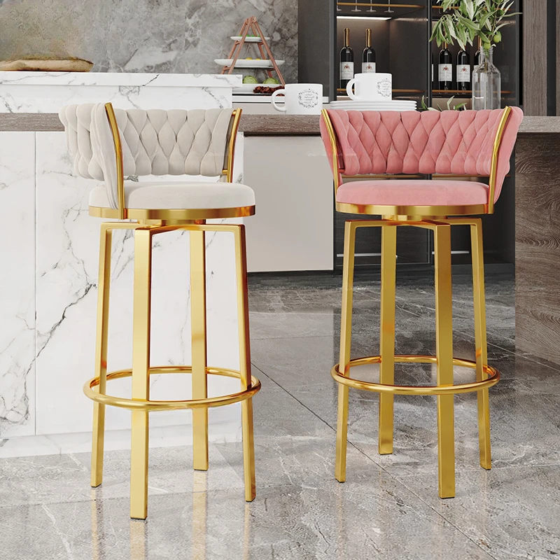 Garden Chair Design Lightweight Kitchen Bar Iron Salon Chairs Furniture Make Up Cafeteria Designer Counter Stool Nordic Armchair