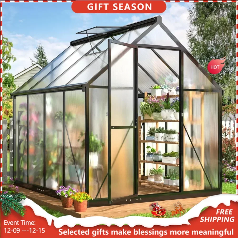 6x7.5FT Greenhouse for Outdoors,Greenhouse with Quick Setup Structure and Roof Vent,Walk-in Greenhouse for OutsideGardenBackyard