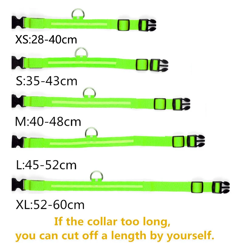 Led Dog Collar Light Rechargeable Collar For Dogs Puppies Night Luminous Supplies Pet Products Accessories USB Charging