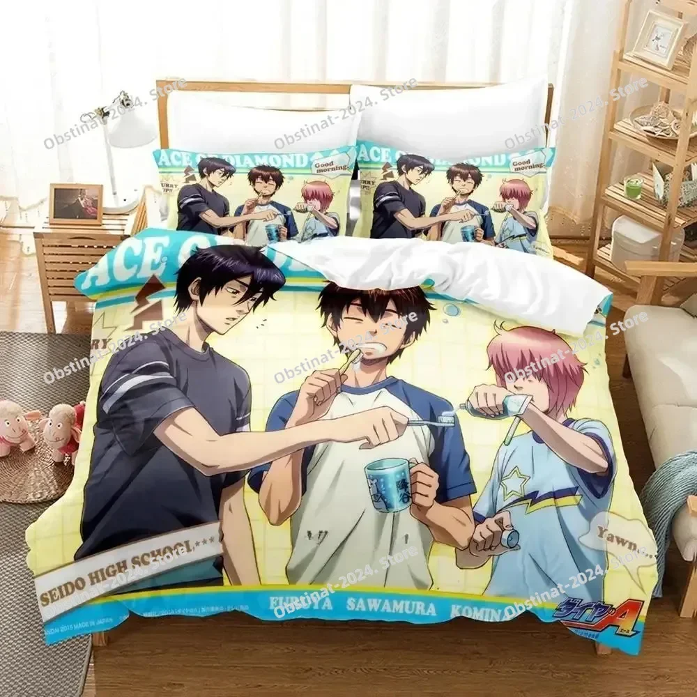 

Anime Ace of the Diamond Bedding Set Duvet Cover Full Queen King Size Pillowcase Bed Printed Set Aldult Kid Bedroom Single Twin