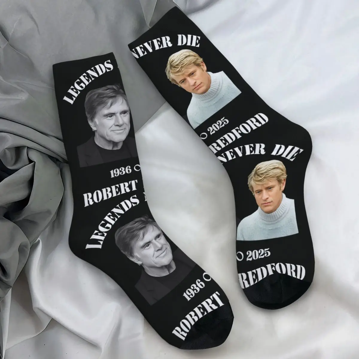 

RIP Роберт Редфордский актор, чулки, винтажные носки с принтом, осенние противоскользящие носки, мягкие уличные носки для пары