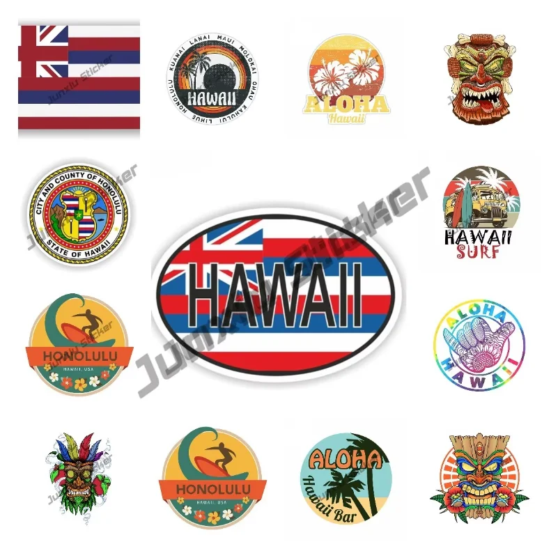 

Creative Hawaii Decals Hawaii State Flag Decal Sticker Surf Beach Cool Personality Gift Car Stickers Decal Auto Accessories PVC