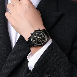 Top Brand Business Men Male Luxury Watch Casual Full steel Calendar Wristwatches quartz watches relogio masculino