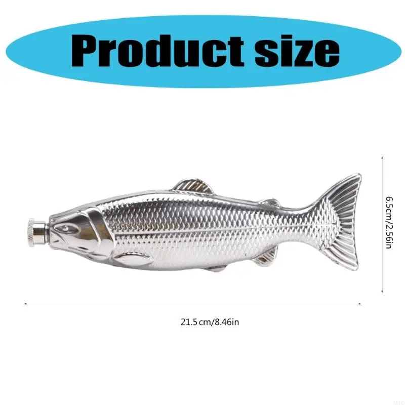 A6HD Thanh Lịch 5 Ounce Hình Cá Thép Không gỉ 304 Hông Bình Tiện Lợi Cocktail Pha Chai Thích Hợp cho Chủ Tiệc