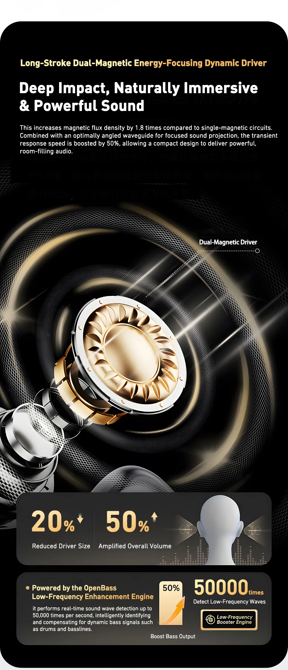 HTC NE71 KI-Übersetzer-Ohrhörer Runder HD-Touchscreen Bluetooth-Kopfhörer Lange Akkulaufzeit Typ-C Lanyard Tragbare Kabellose Kopfhörer – Detail 5