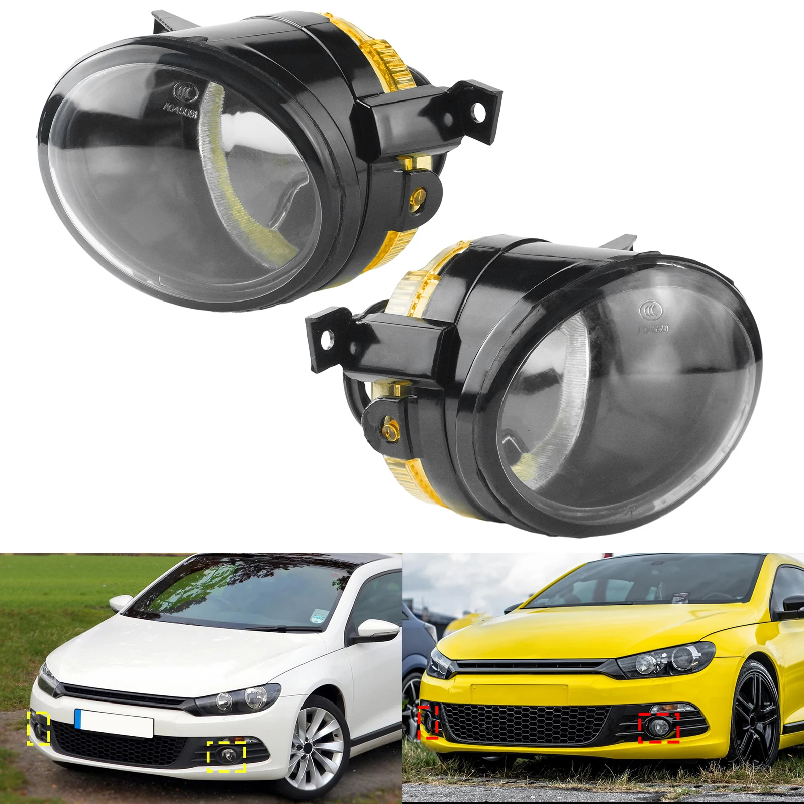 L+R Front Bumper Fog Driving Light No Bulb For 2008-14 Volkswagen Scirocco Coupe