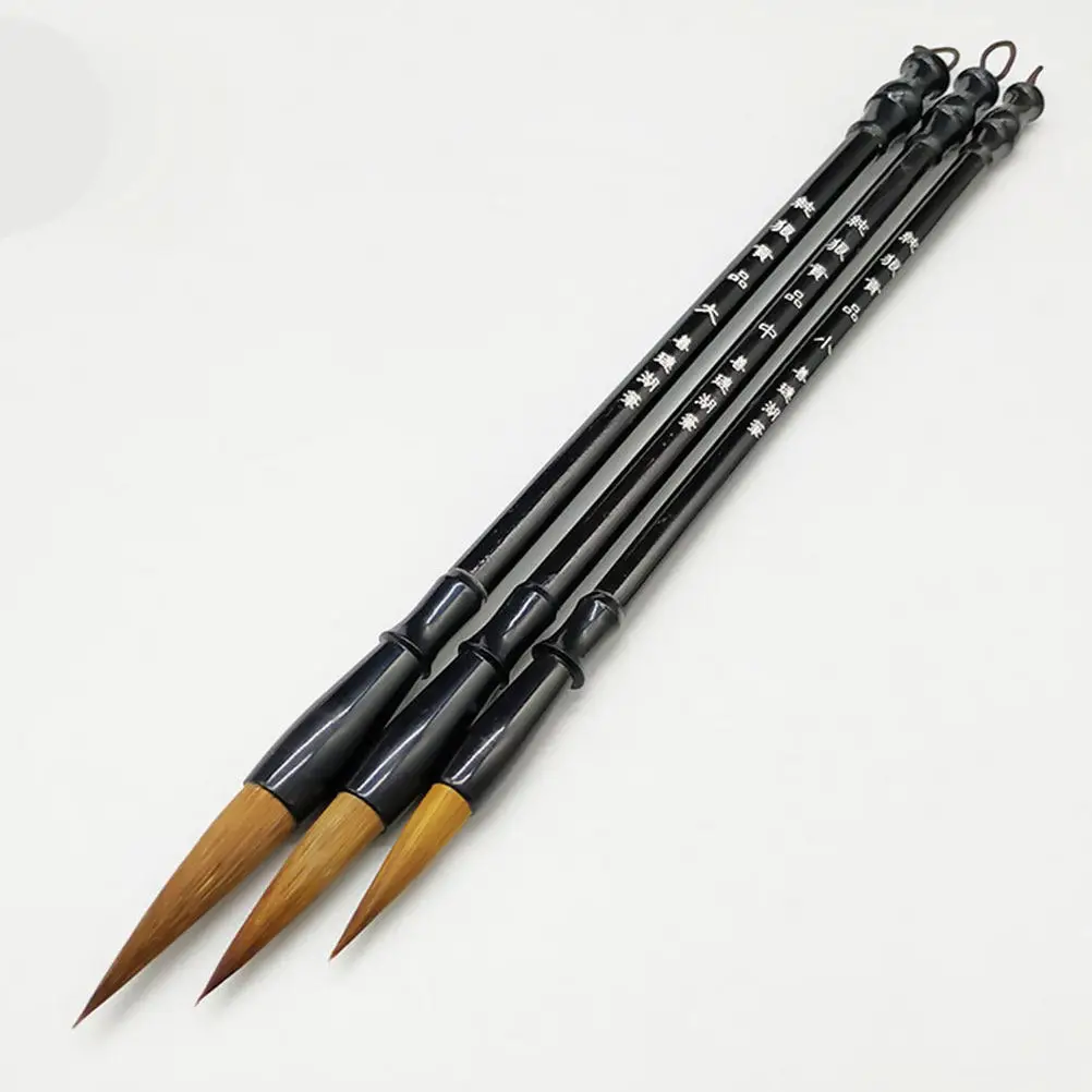 

6Pcs Wolf Hair Chinese Calligraphy Brush M L Sizes Traditional Writing Painting Tool for Beginners Practice Ink Wash Care