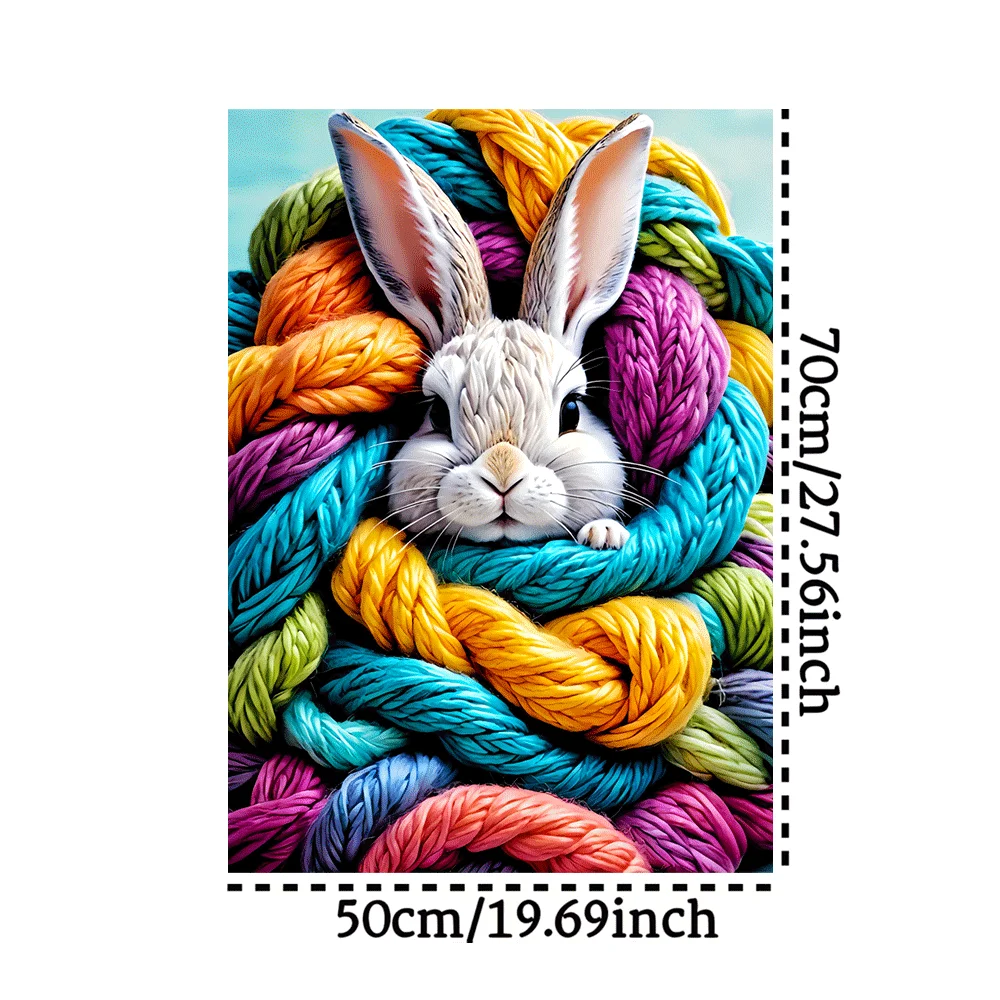 1000 قطعة من ألغاز غزل الأرنب الملونة - لعبة تفاعلية كبيرة للبالغين والأسرة، تحدي الدماغ لديكور المنزل بنفسك مع حصيرة من الورق المقوى